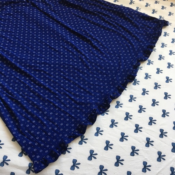 Sm - Eileen West long, modal stretch fabric Nightgown in blue with dots - Picture 6 of 8